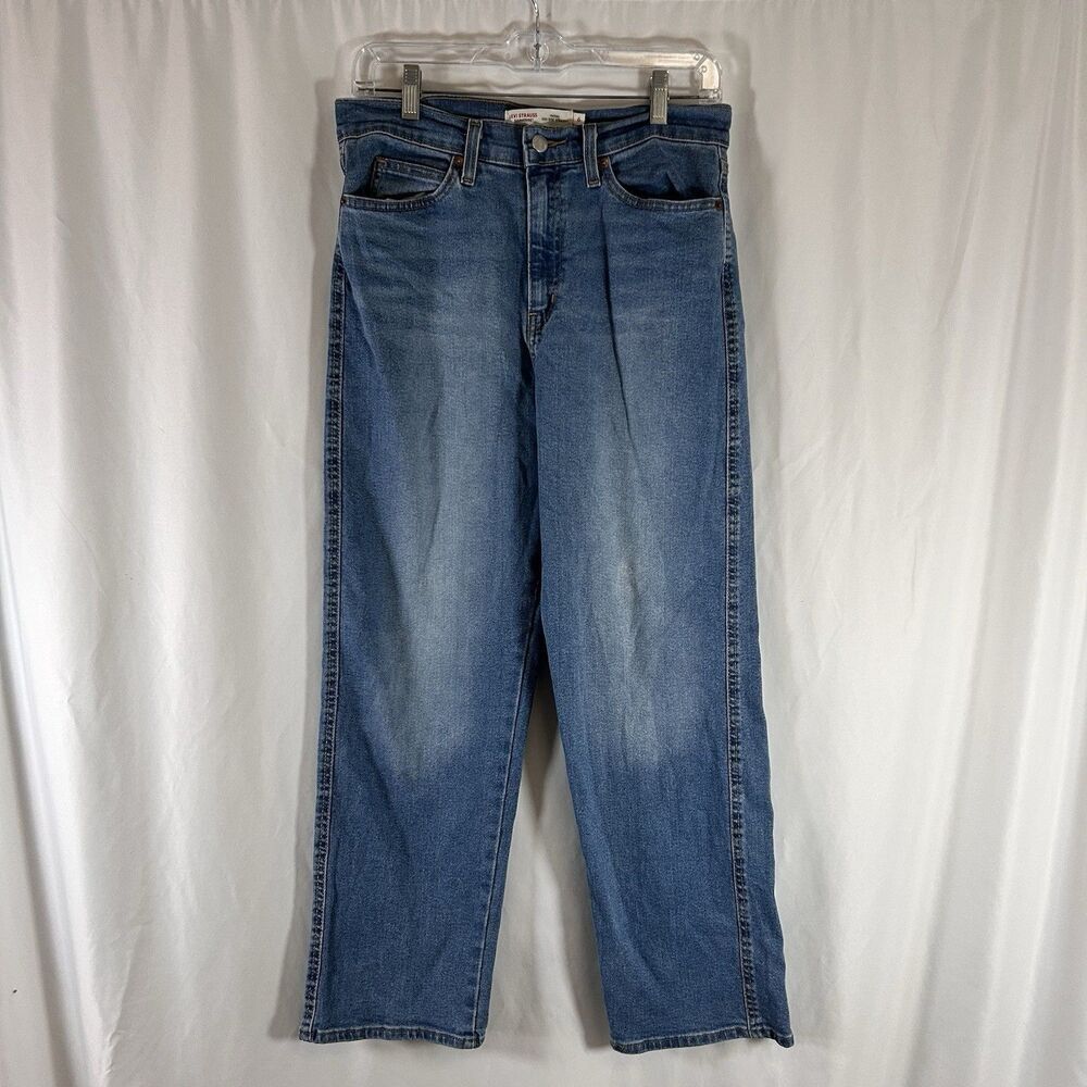 Levis Vintage High Rise Straight Jeans Women's 6 Medium Wash Blue Cotton Blend